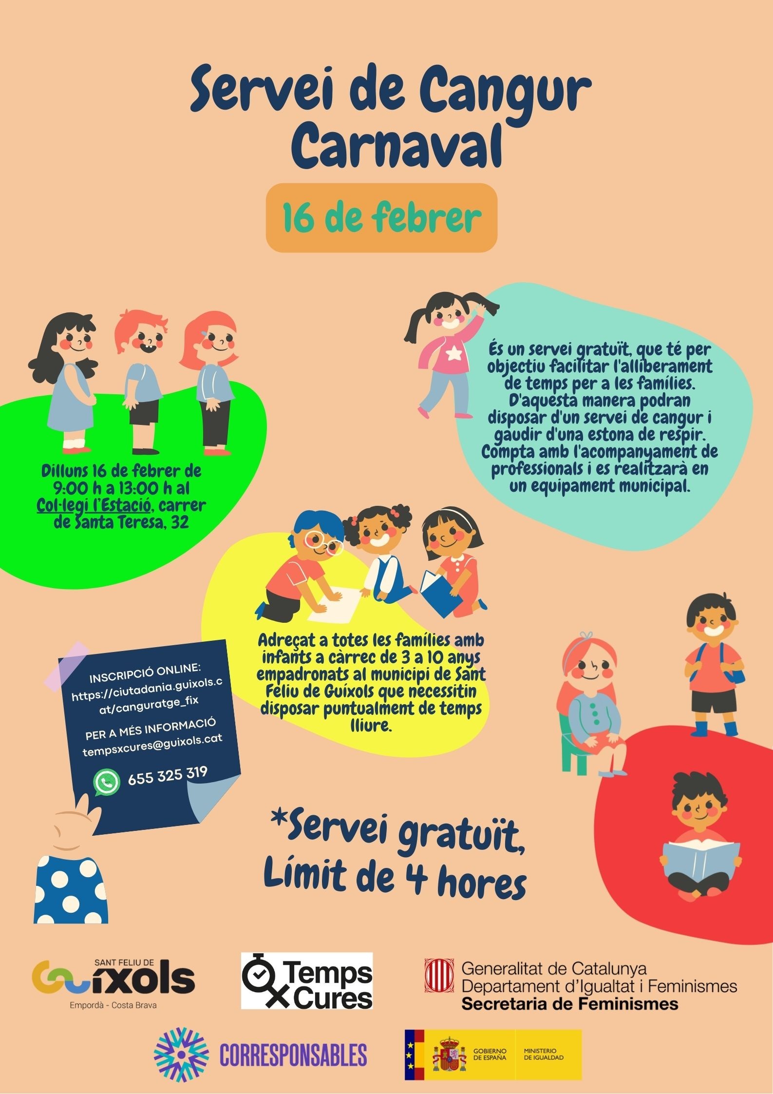 Servei gratuït de cangur per Carnaval