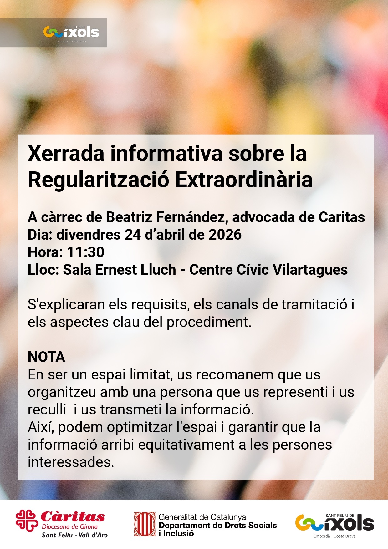 Xerrada informativa sobre la Regularització Extraordinària