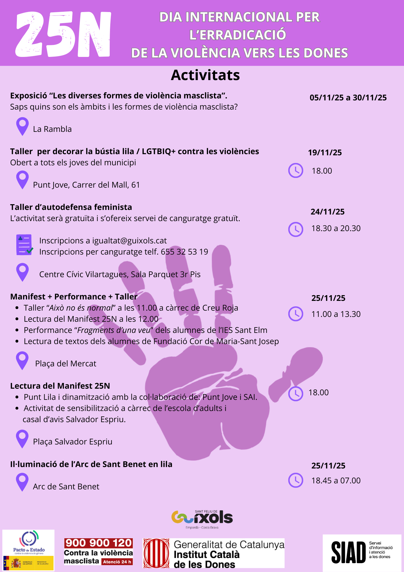 25N Dia internacional per a l’Eliminació de la Violència Vers les Dones